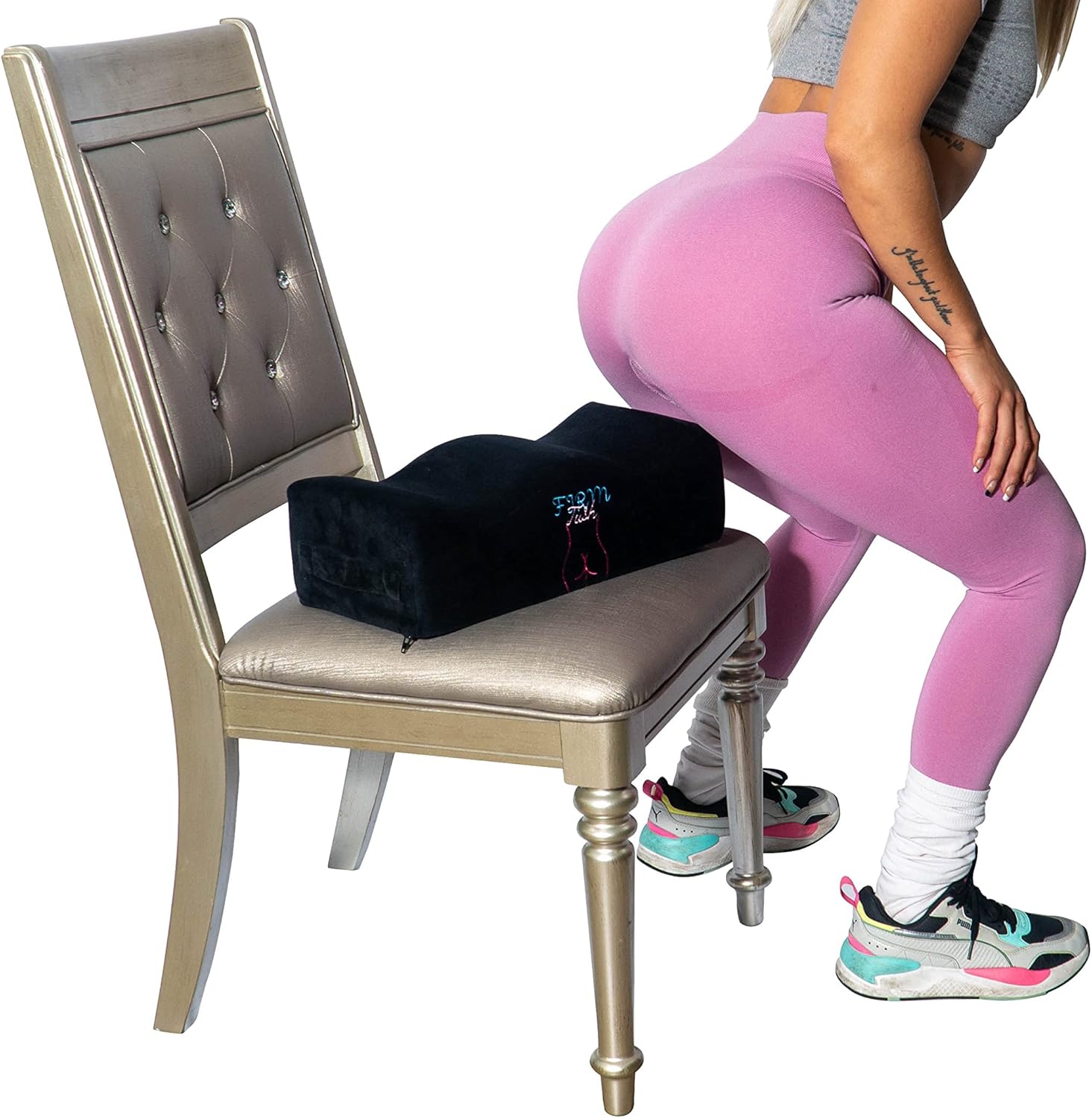 Firm Tush Brazilian BBL Butt Lift Recovery Pillow, Post Surgery Cushion, Booty Pillow + Carrying Bag, Double Layer Maximizes Comfort and Results, Black