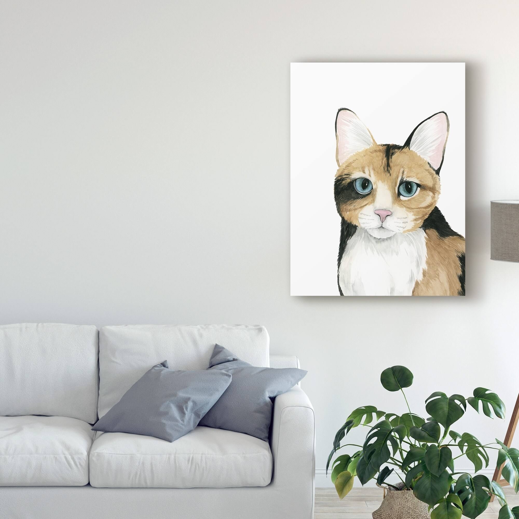 Trademark Fine Art Wag08889-C1824Gg Grace Popp 'Cat Portrait II' Canva