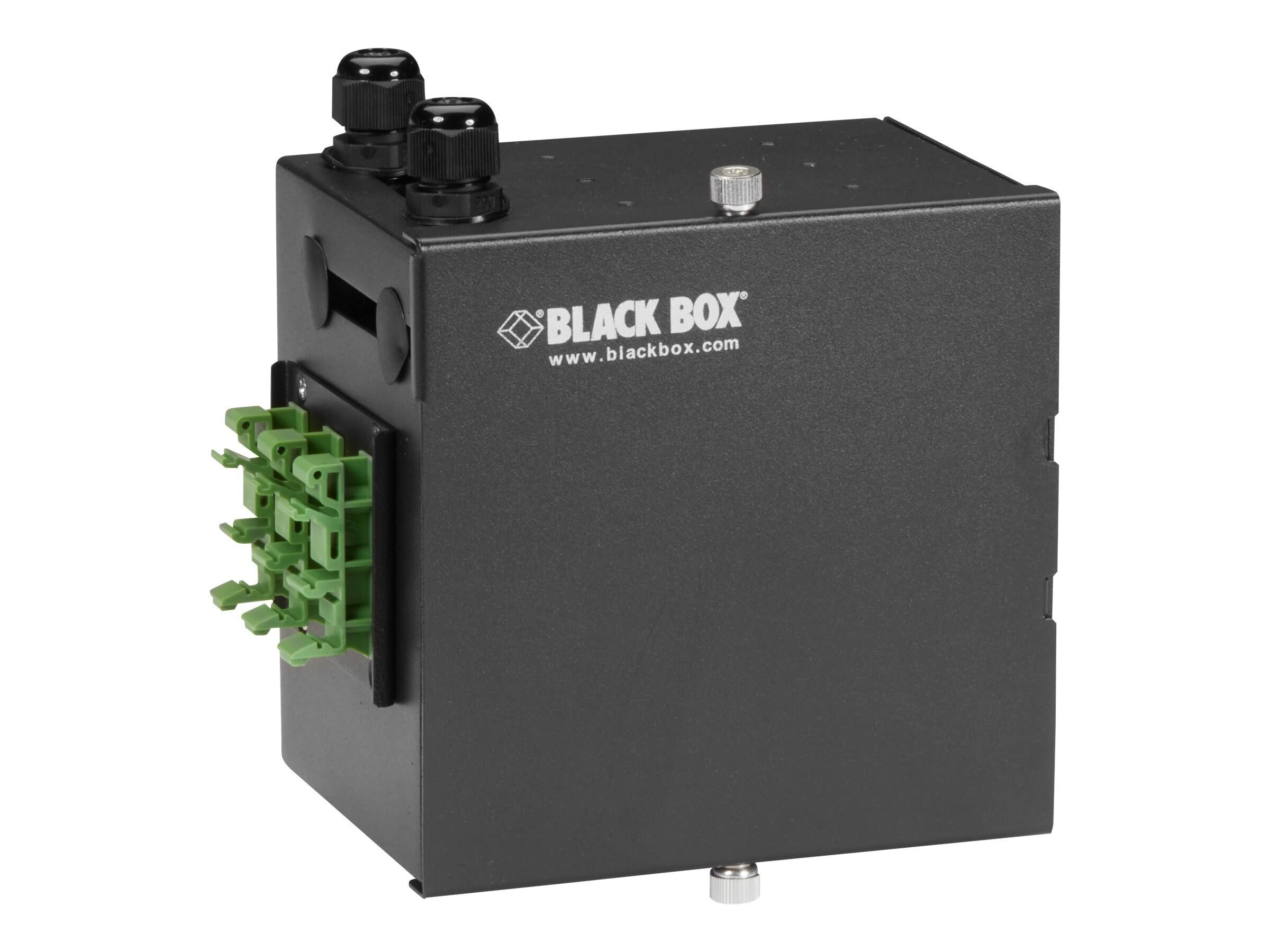 Black Box DIN Rail Fiber Enclosure Patch panel housing - Black 18 gauge steel