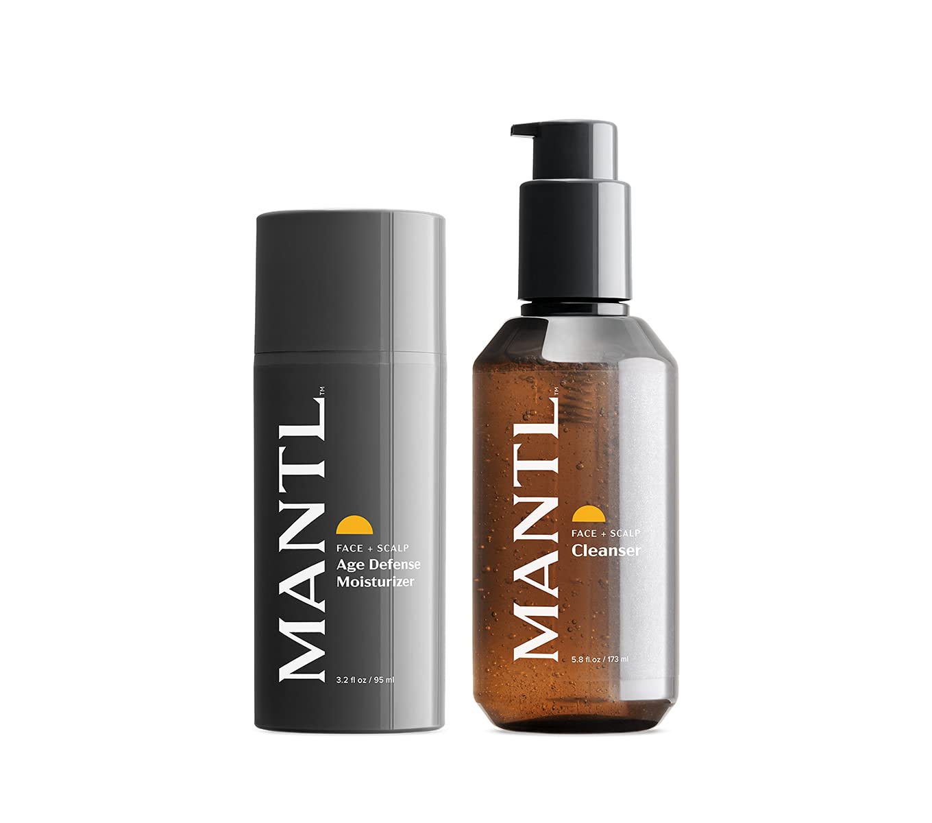 MANTL I Lightweight Age Defense Moisturizer with Purifying, Aloe Based, Face Wash for Men I Dermatologist-tested Skincare, Anti-Aging Face Care that Soothes and Hydrates I 90 Day Supply Pack of 2