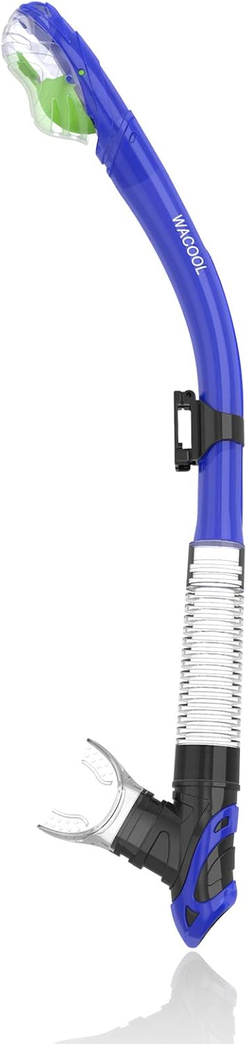 WACOOL Dry Top Snorkel Tube Comfortable Mouthpiece One-Way Purge Valve for Pool Open Water Scuba Lap Swimming Swimmer Training Diving Snorkeling Pack of 2