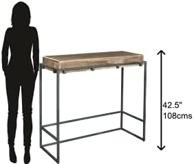 Hekman Furniture Pub Table – Solid Acacia Wood Durable Iron Leg Frame & Footrest Rail, Soft Brown Oil Rub, Rustic Décor, Versatile Home Bar Furniture, Special Reserve