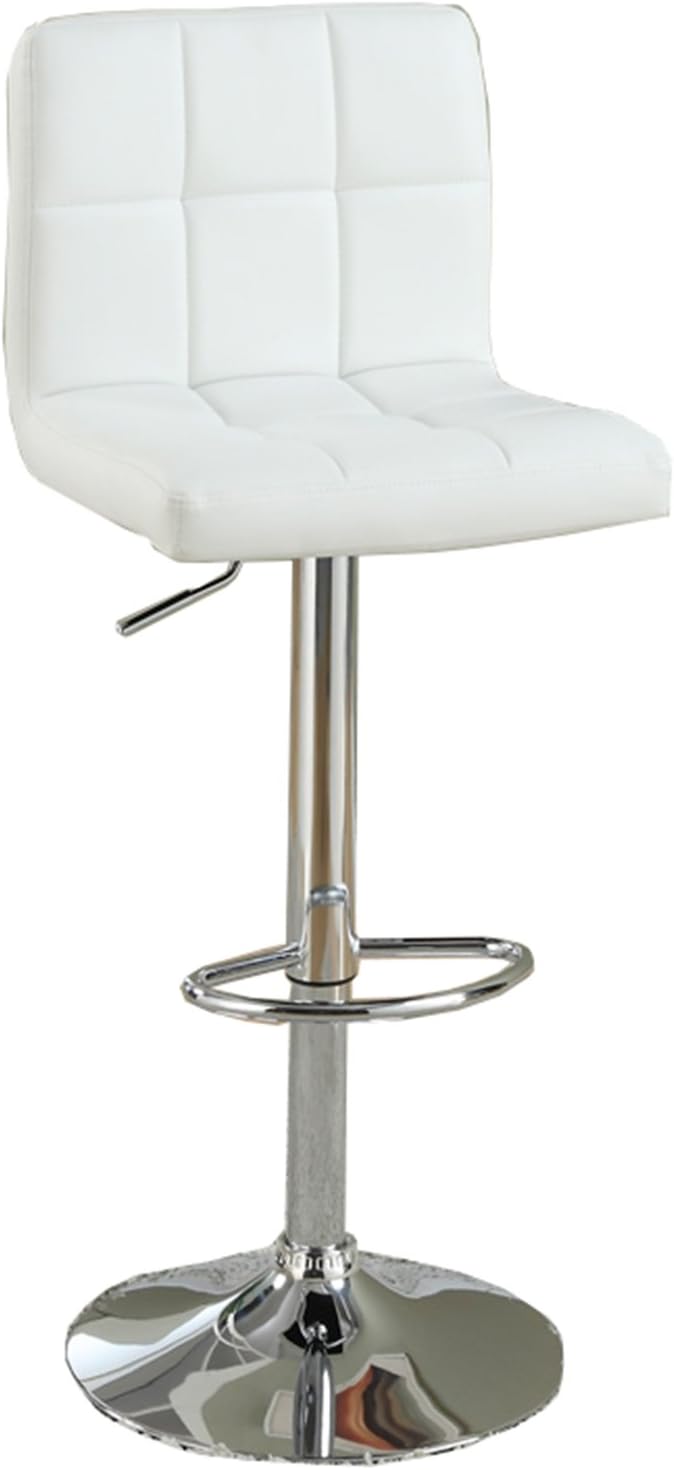 Poundex 2 Piece PU L Shape Barstool Set, Black