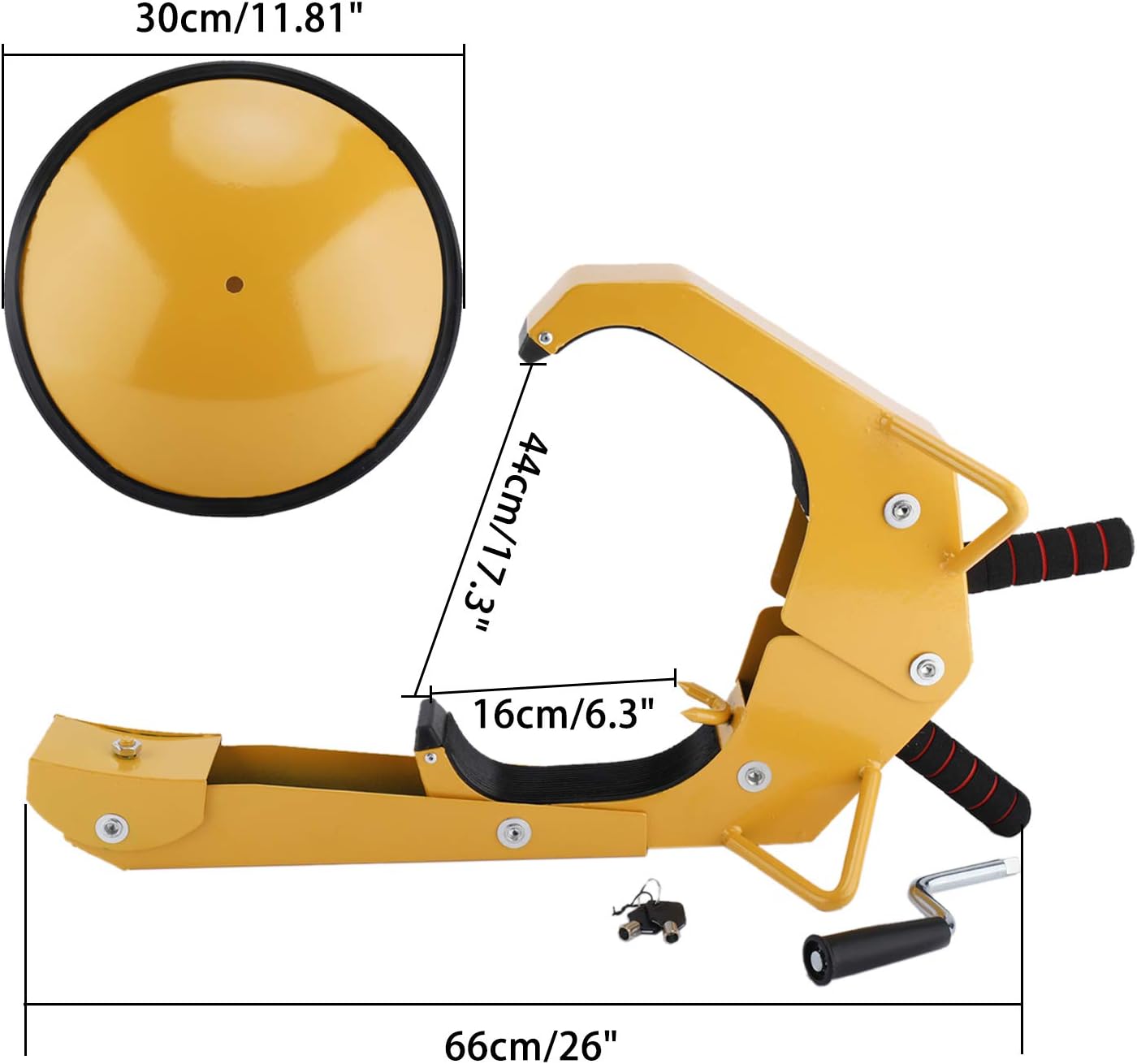 YaeTek 2pcs Wheel Lock Clamp Adjustable Tire Boot Lock Anti-Theft Lock Clamp Boot Tire Claw for Parking Car Truck RV Boat Trailer - 2 Pack