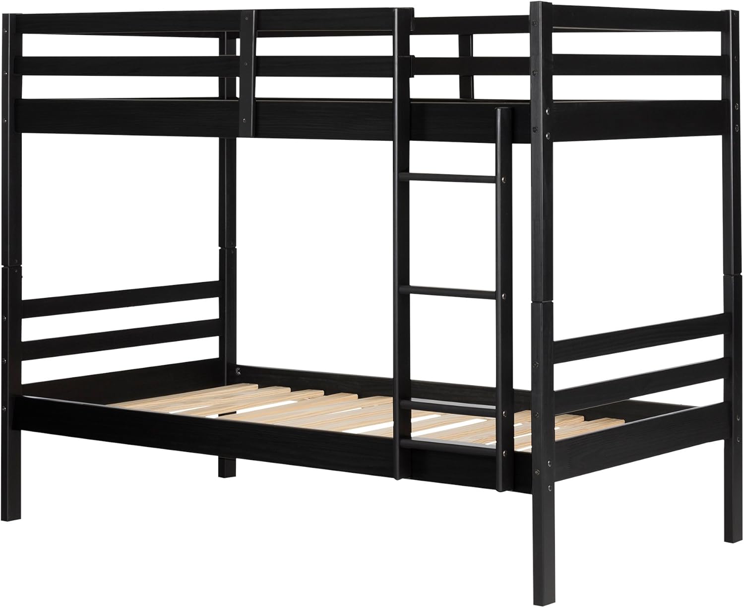 South Shore Induzy Industrial Bunk Beds, Matte Black,