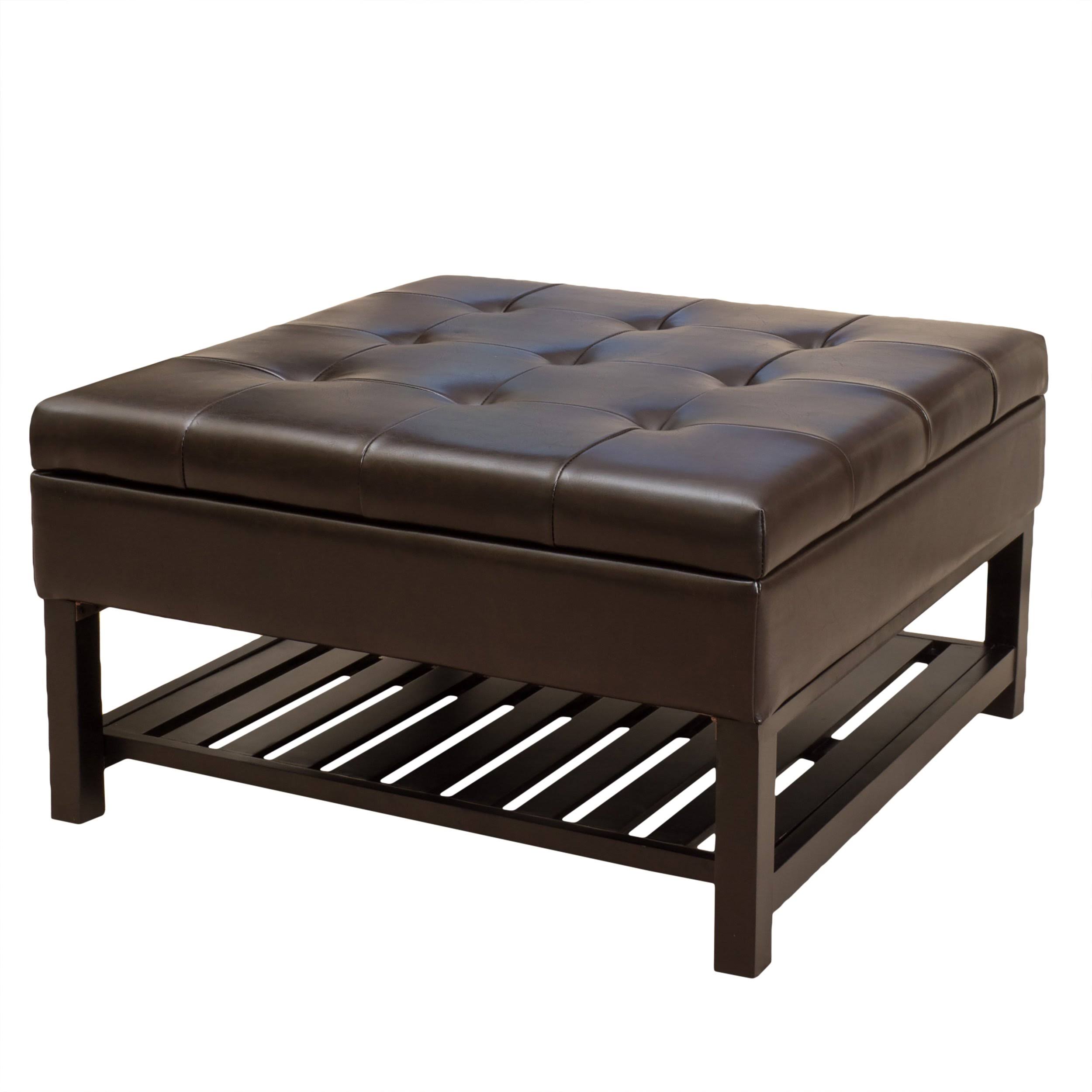 GDF Studio Finn Ottoman with Storage and Bottom Rack