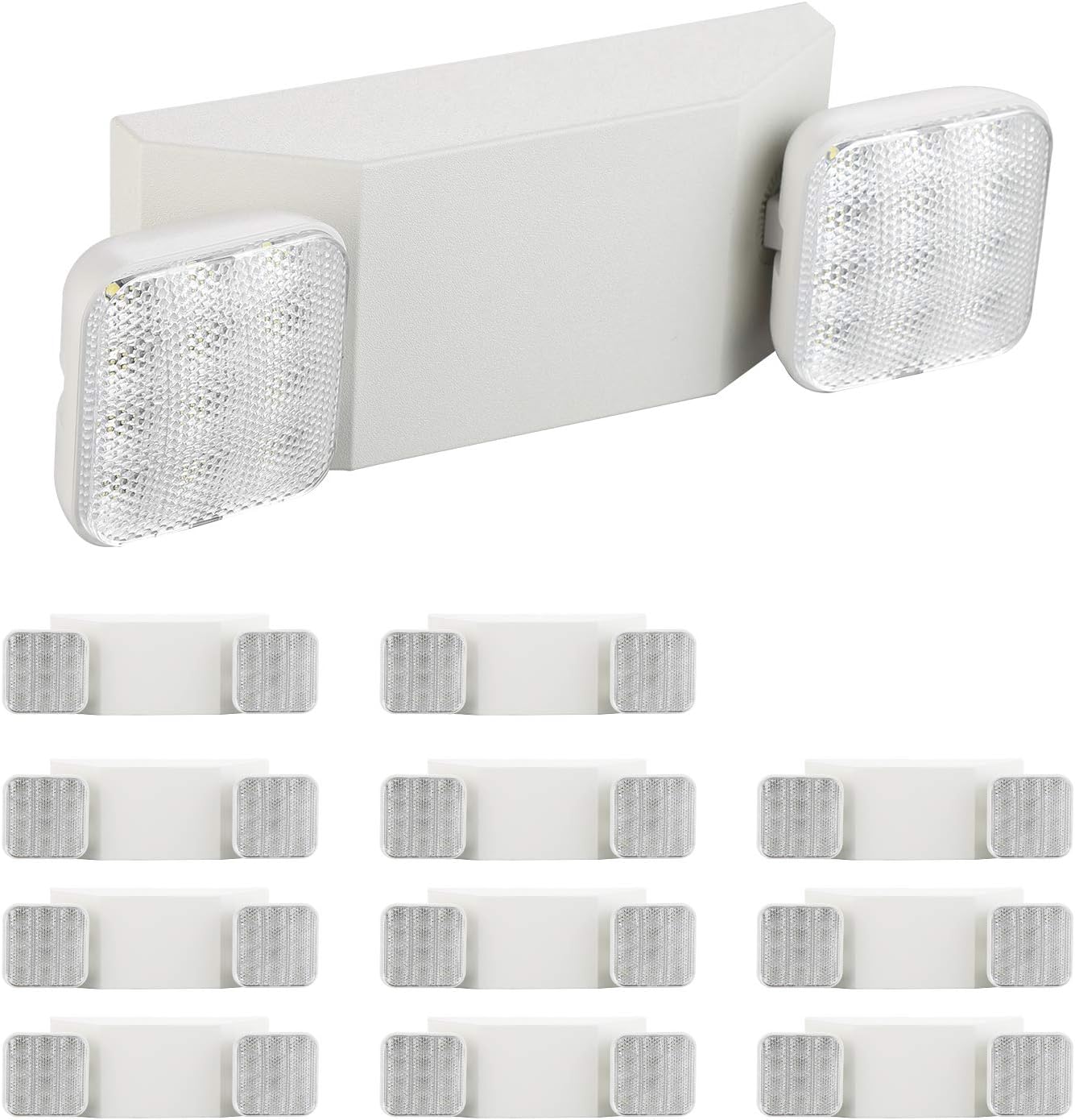 SPECTSUN 12 Pack Emergency Light White, Commercial Emergency Light with Battery Backup, Emergency Lighting Fixture/Emergency Light Combo/Emergency Sign Light//Emergency Light Home