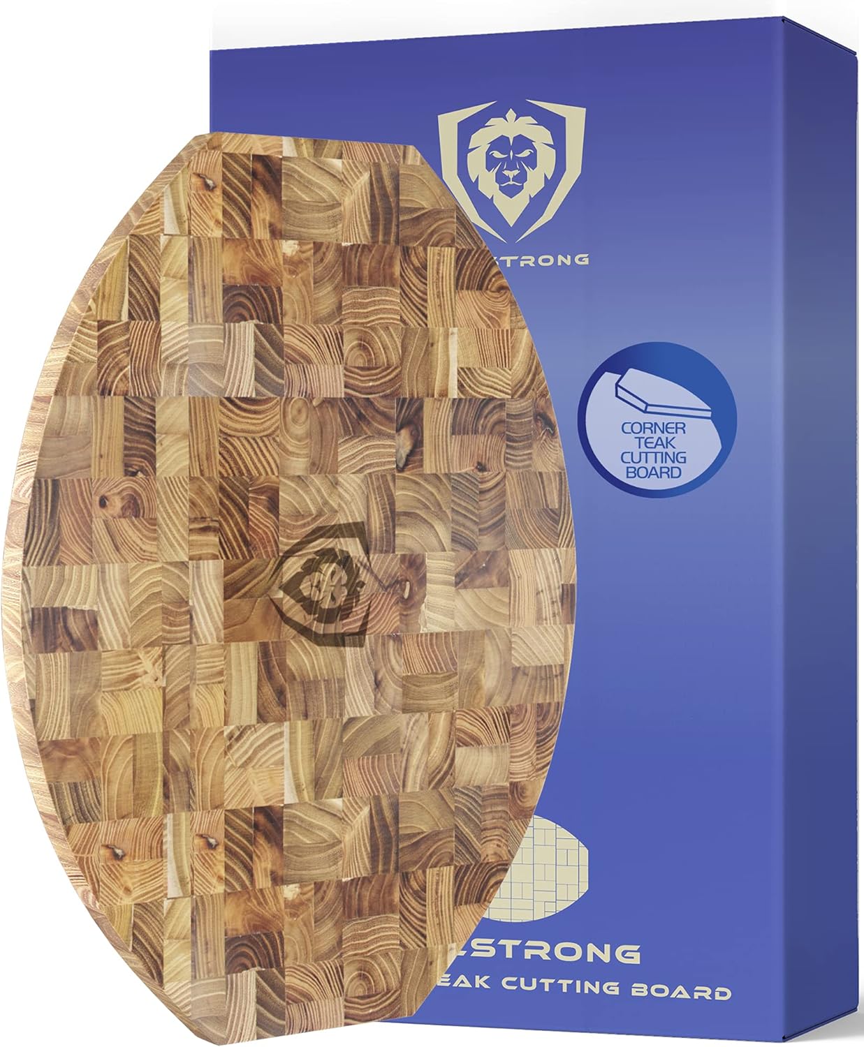 DALSTRONG Corner Counter Cutting Board - Tight-Grain Teak Wood - Counter Space Saving Design - Extra Large (24