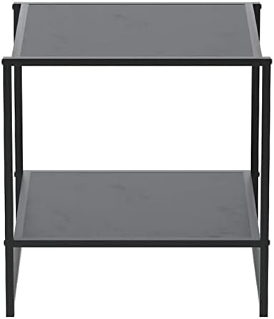 Frame Side Table/End Table - Easy Assembly, Rich Black Wood Grain, 20 Inch, Black