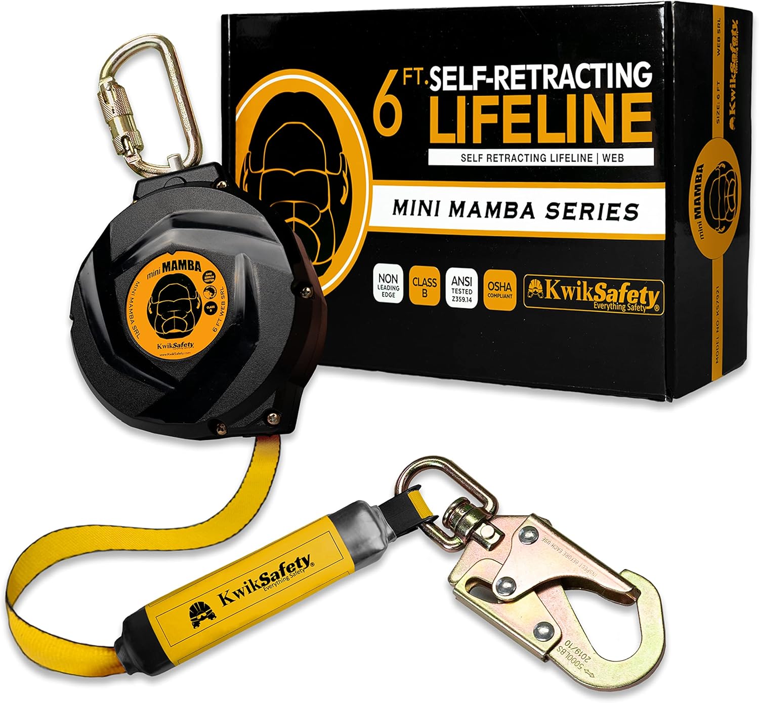 KwikSafety Mini Mamba | 6 ft. Self Retracting Lifeline