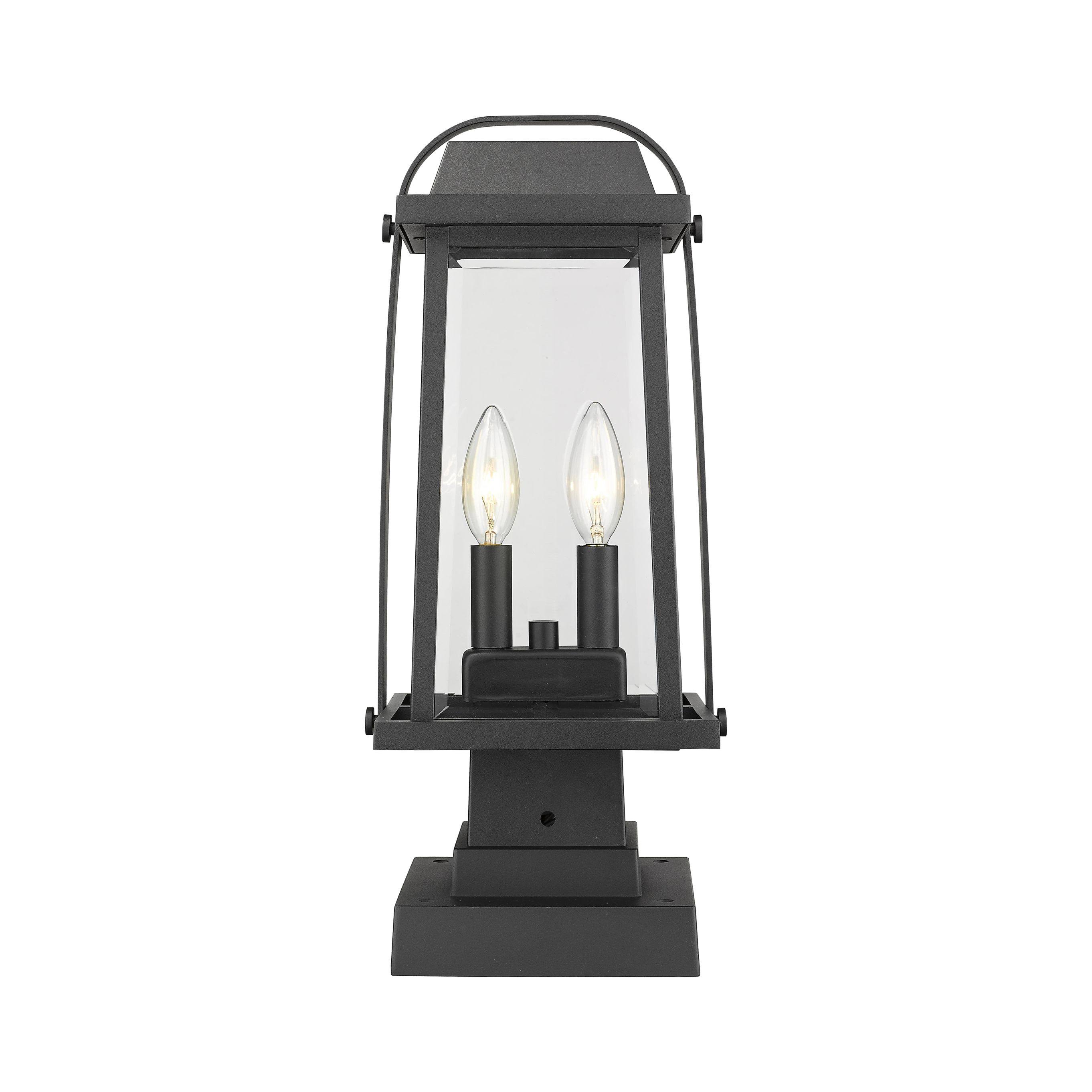 Z-Lite 574PHMS-SQPM-BK Millworks 2 Light Outdoor Pier Mounted Fixture in Black