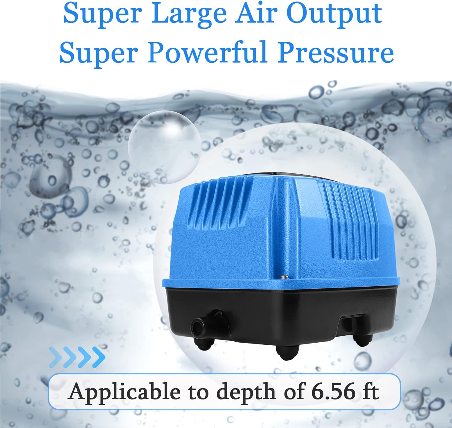 Linear Air Pump 40W Septic Aerator Pump 1350GPH 0.032Mpa with Large Flow for Hydroponic, Pond Oxygenation, Septic Aeration, Waste Treatment, Aquaculture, Seafood Supermarket AP80