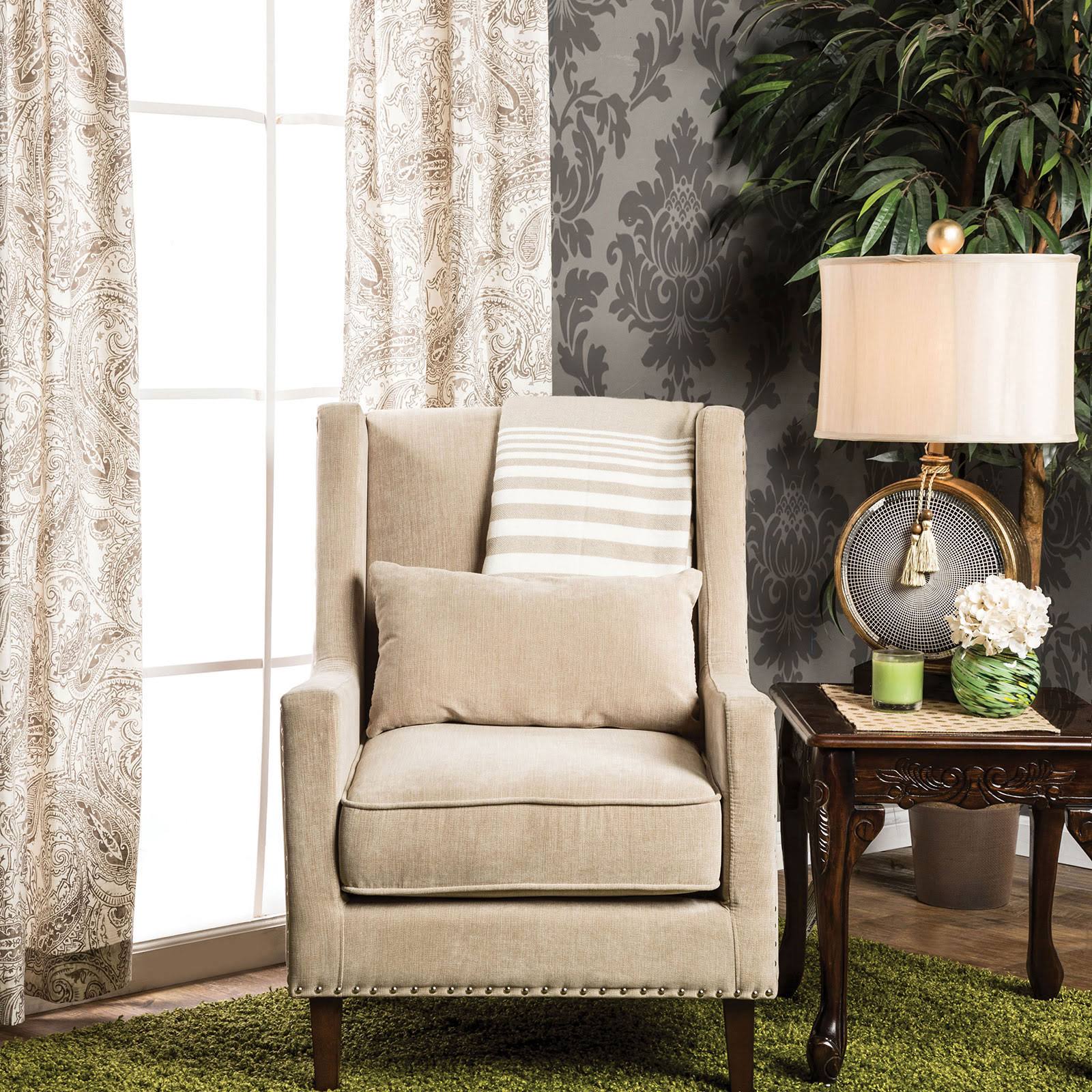 Furniture of America Tomar Ivory Accent Chair