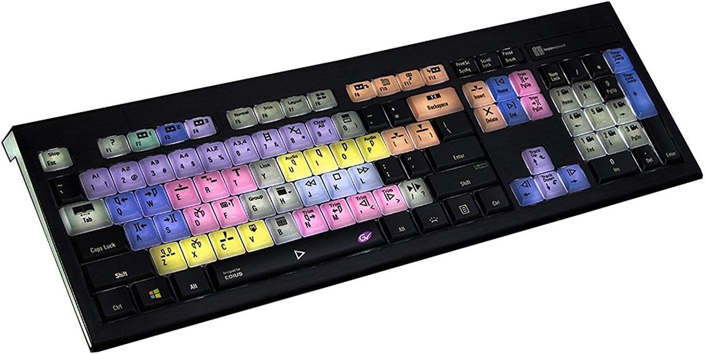 Logickeyboard Compatible with Grass Valley Edius PC Backlit Astra Keyboard Windows 7-11 - LKBU-EDIUS-APBH-US (Certified Refurbished)