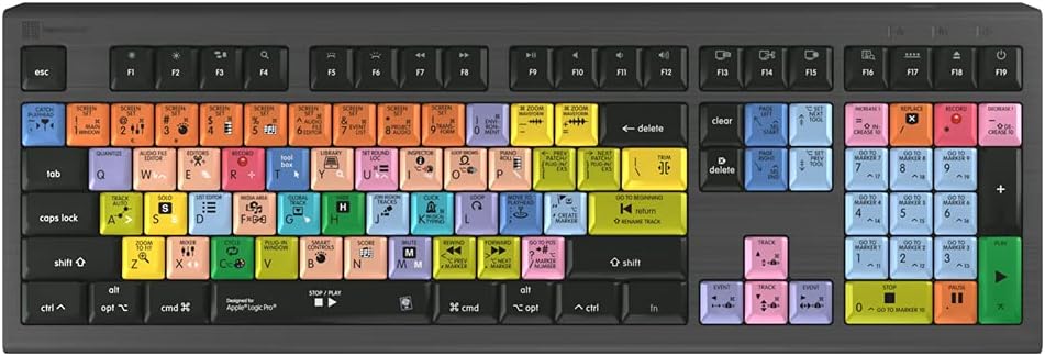 Logickeyboard Designed for Logic Pro X Compatible with macOS - Astra 2 Backlit Keyboard # LKB-LOGXP2-A2M-US