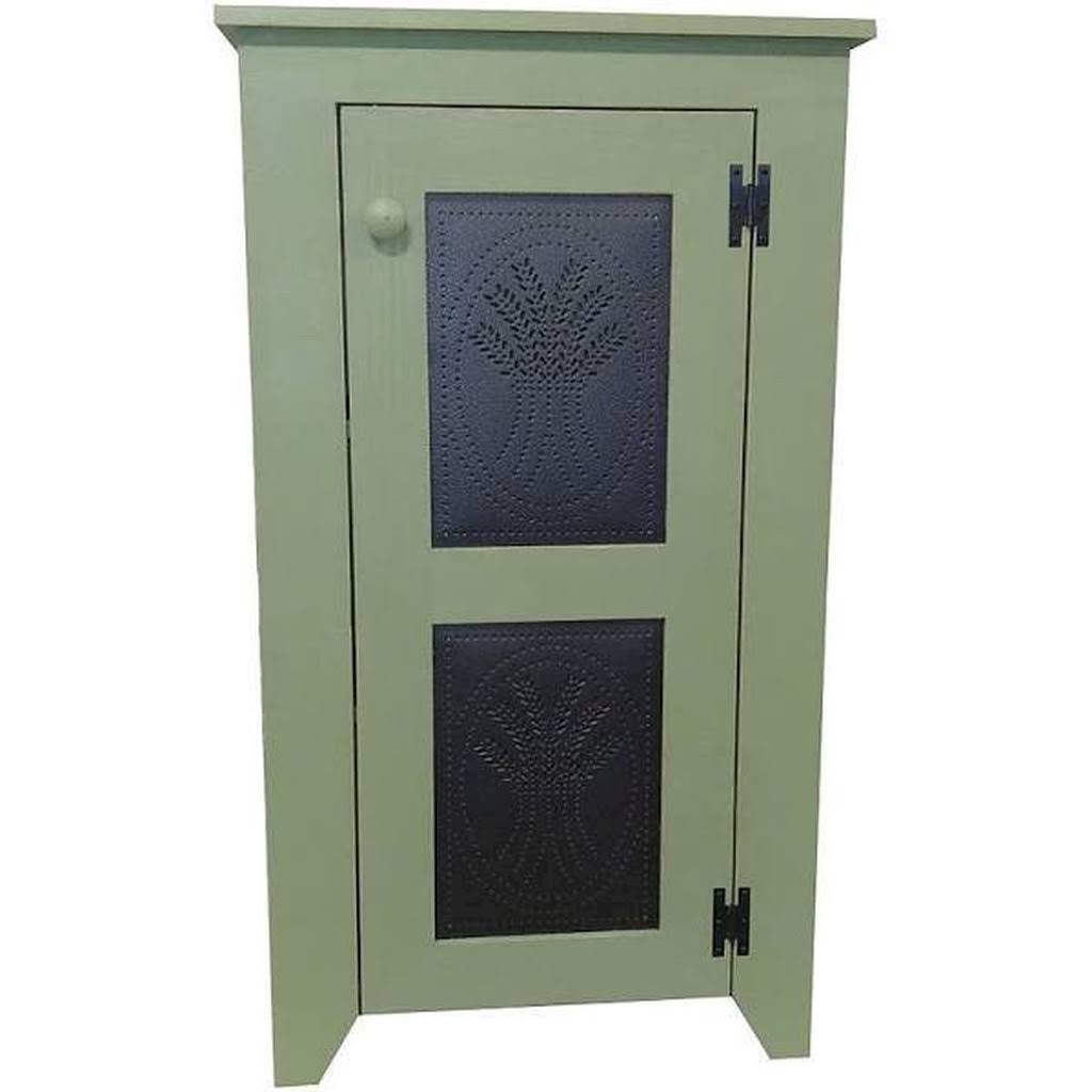 August Grove Punched Tin Accent Cabinet; Old Black