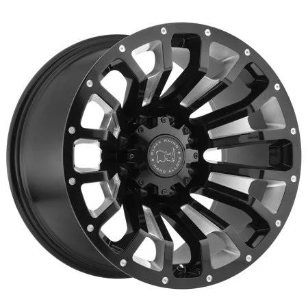 Black Rhino Pinatubo, 18x9.5 Wheel with 8x170 Bolt Pattern - Gloss Black with Milled Inside Window - 1895PNT068170B25