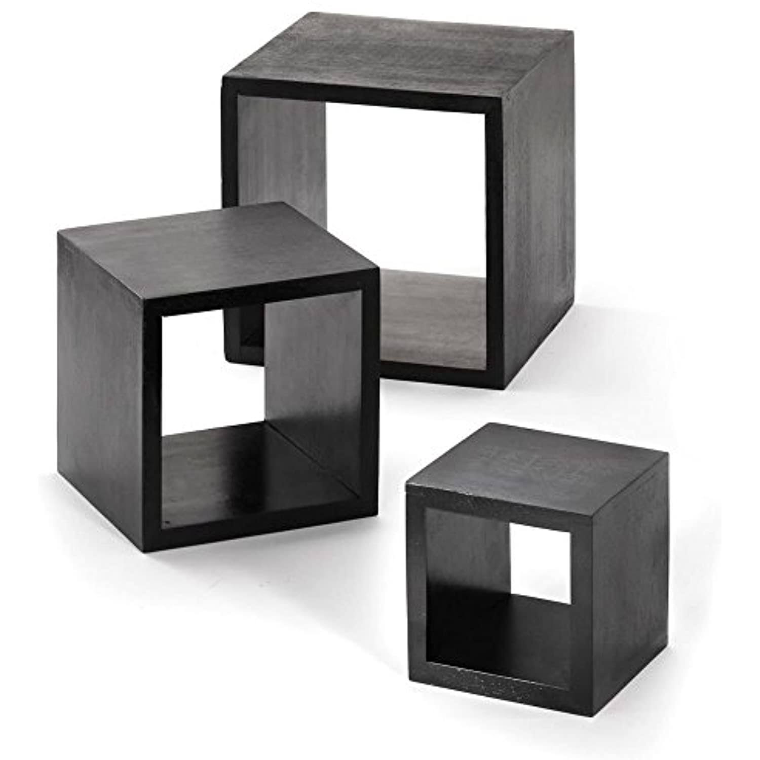Tablecraft (WBK3) 3 Piece Square, Black Wood Riser Set