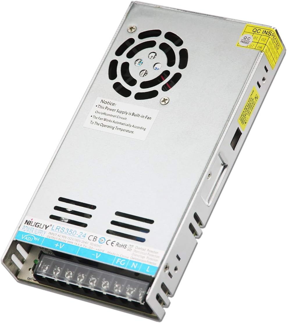 24V 15A Switching Power Supply Driver,360W Universal Regulated - Switching Converter, 110V/220V AC to DC 24V Low Voltage Transformer for CCTV,Radio,Computer Project, 3D Printer,LED Driver, NiuGuy