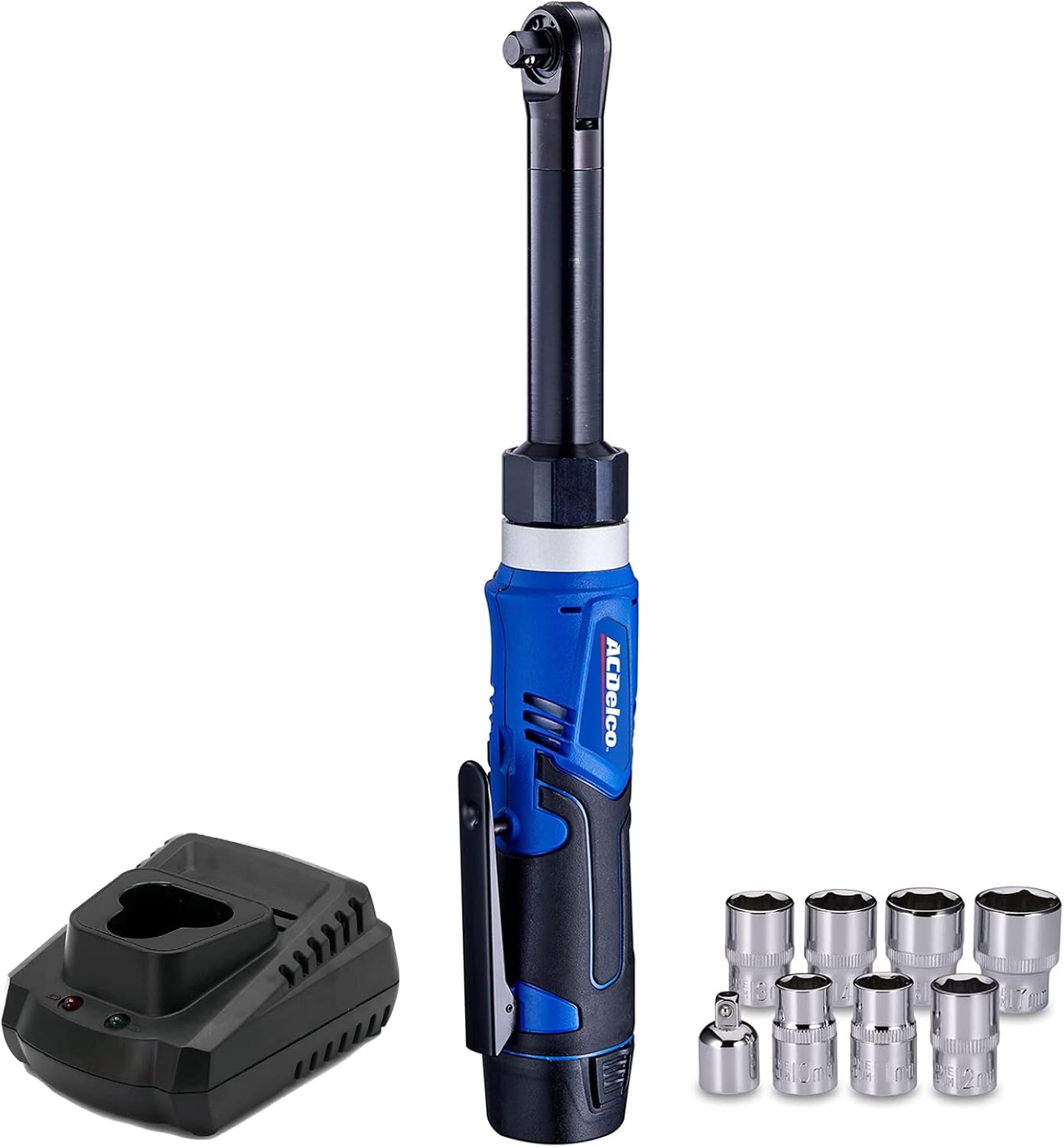 ACDelco ARW1218-3P G12 Series 12V Li-ion Cordless 3/8&rdquo; 40 ft-lbs. Extended Ratchet Wrench Tool Kit