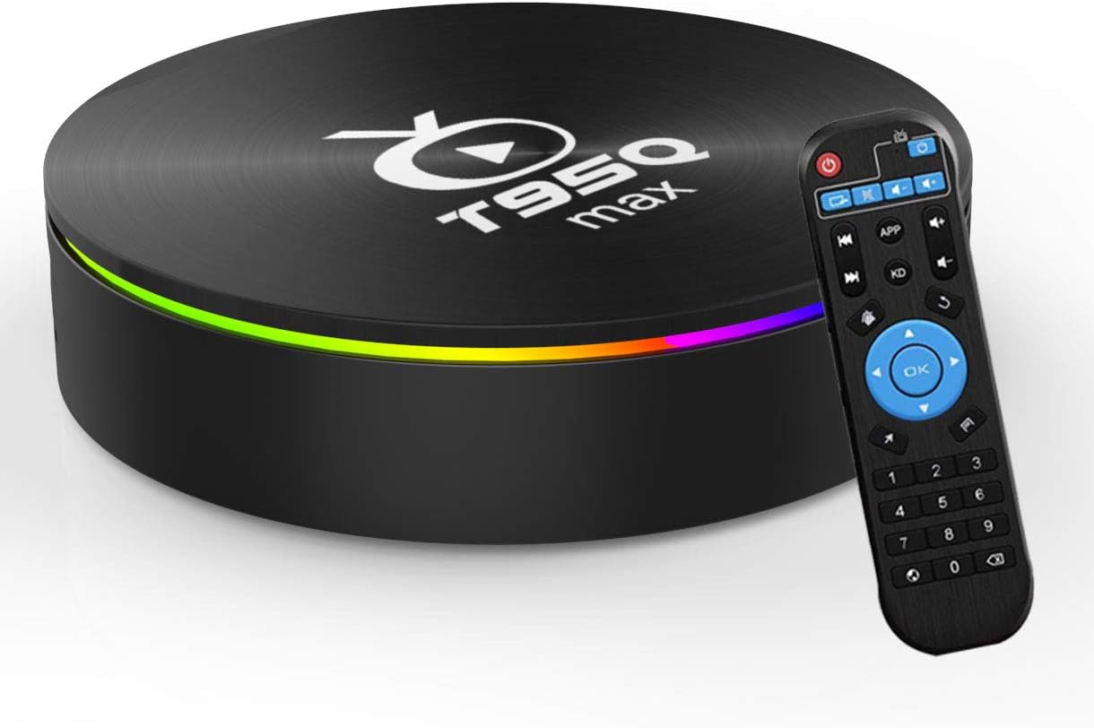 Android 9.0 TV Box 4GB RAM 32GB ROM T95Q Max Android TV Boxes Quad-Core Amlogic S905X3 64bit Support 2.4/5G WiFi/H.265 Bluetooth 4.1 100M LAN Pack of 2