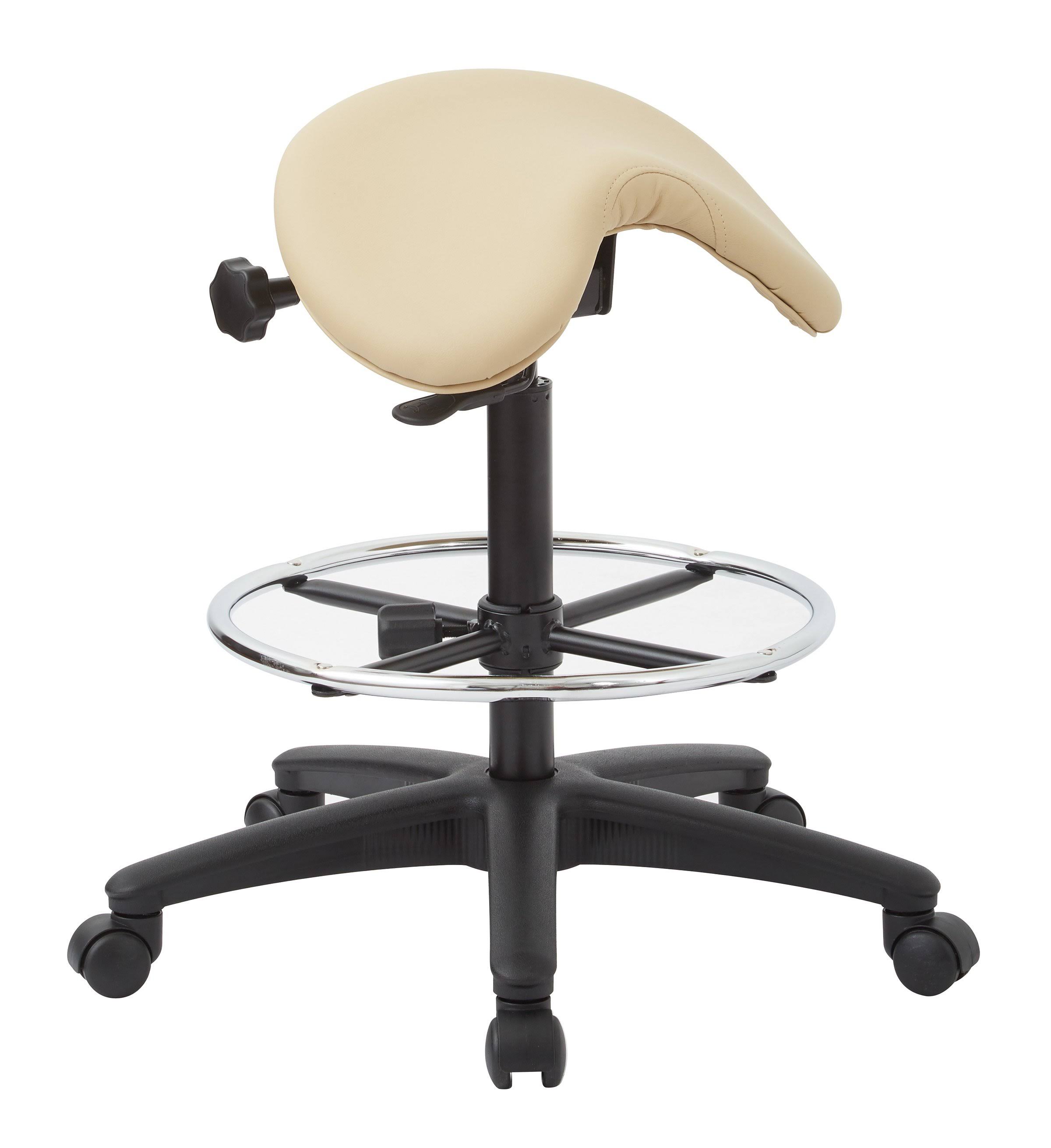 Work Smart Backless Stool with Saddle Seat in Dillon Buff