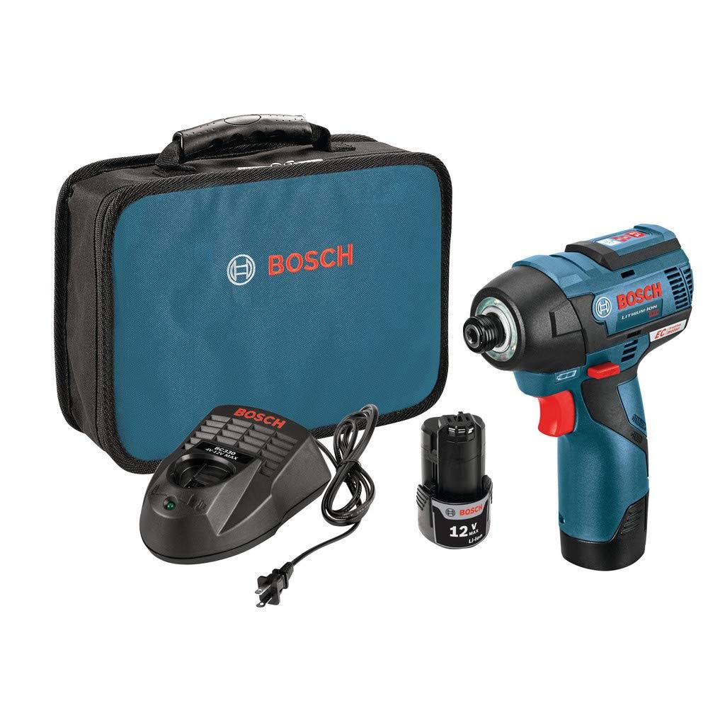 Bosch PS42-02-RT 12V Max 2.0 Ah Cordless Lithium-Ion EC Brushless 1/4 in. Hex Impact Driver Kit