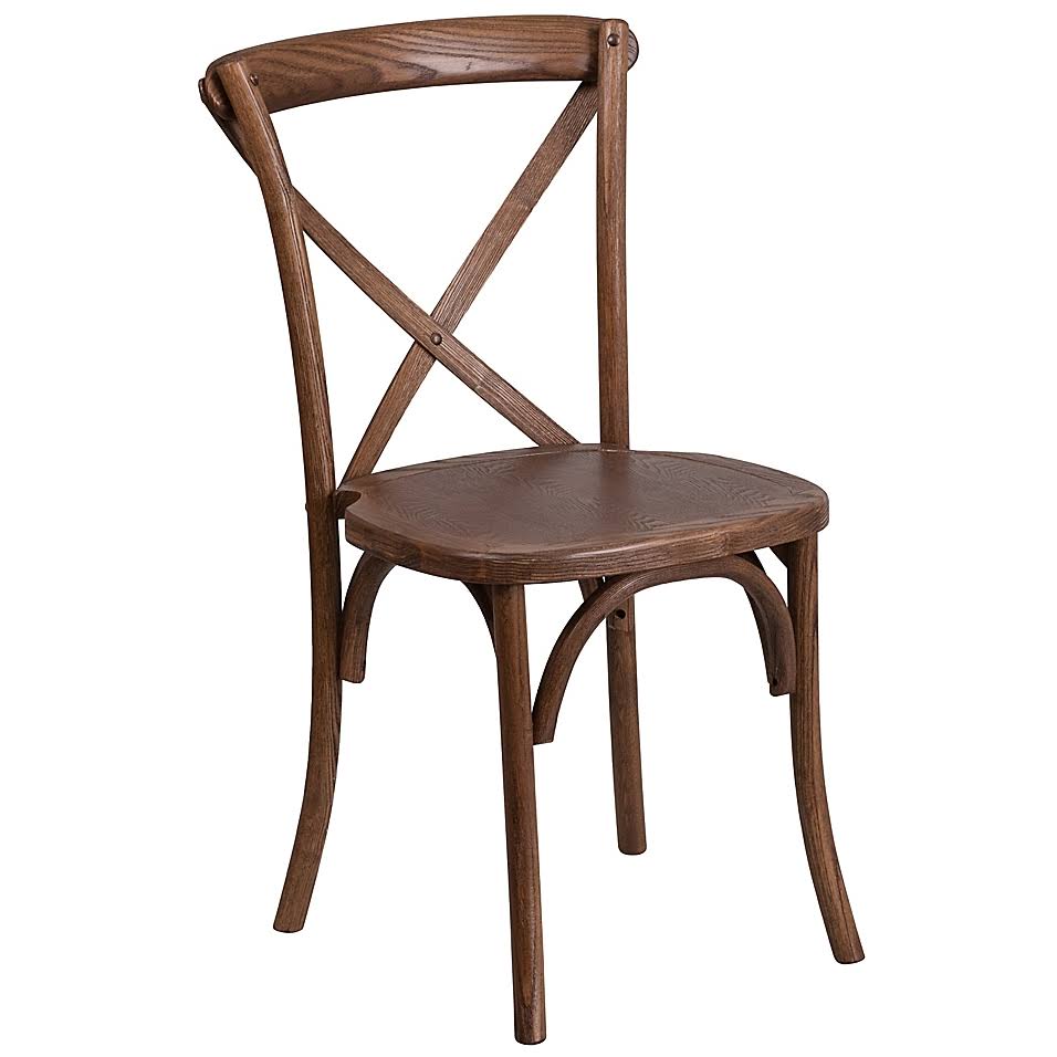 Flash Furniture Cross Back Chair in Pecan