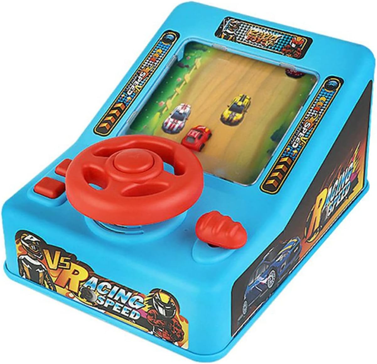 Children's Simulation Steering Wheel Racing Game Machine Puzzle Competitive Adventure Game with Music Toy (Battery Pack)