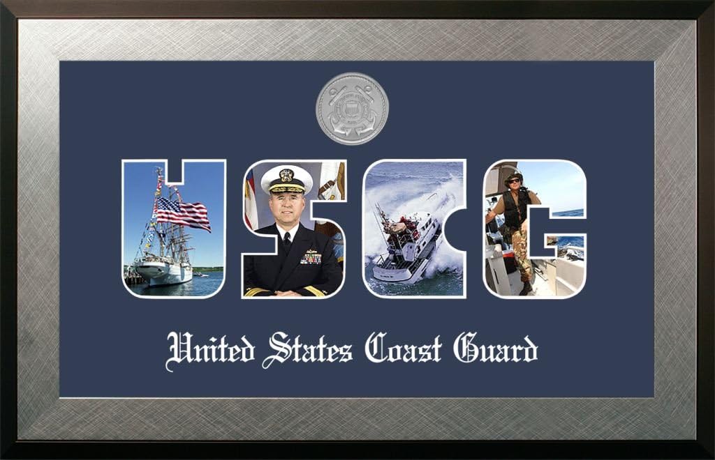 Campus Images CGSSHO002S Coast Guard Collage Photo Honors Frame with Silver Medallion Pack of 2