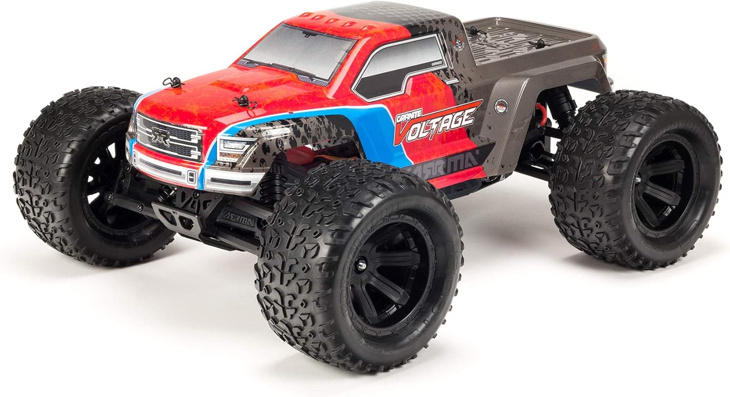 ARRMA RC Monster Truck: 1/10 Granite Voltage MEGA 2WD SRS RTR with 2.4GHz Radio | 1800mAh 6C NiMH Battery | Charger | 1:10 Scale (Blue/Black), ARA102727T2
