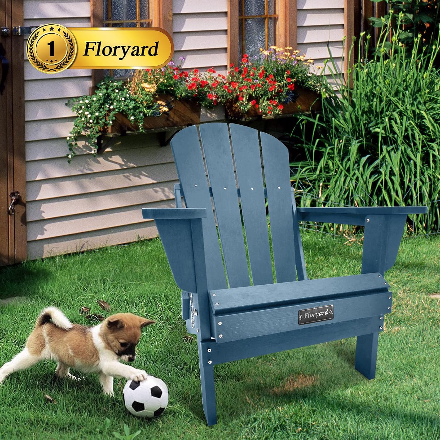 Floryard Folding Adirondack Chairs, Patio Chairs, Lawn Chairs, Adirondack Chairs Weather Resistant, Porch Chairs, Outdoor Chairs, Deck Chairs, Pool Chairs, Adirondack Chair Plastic-Black