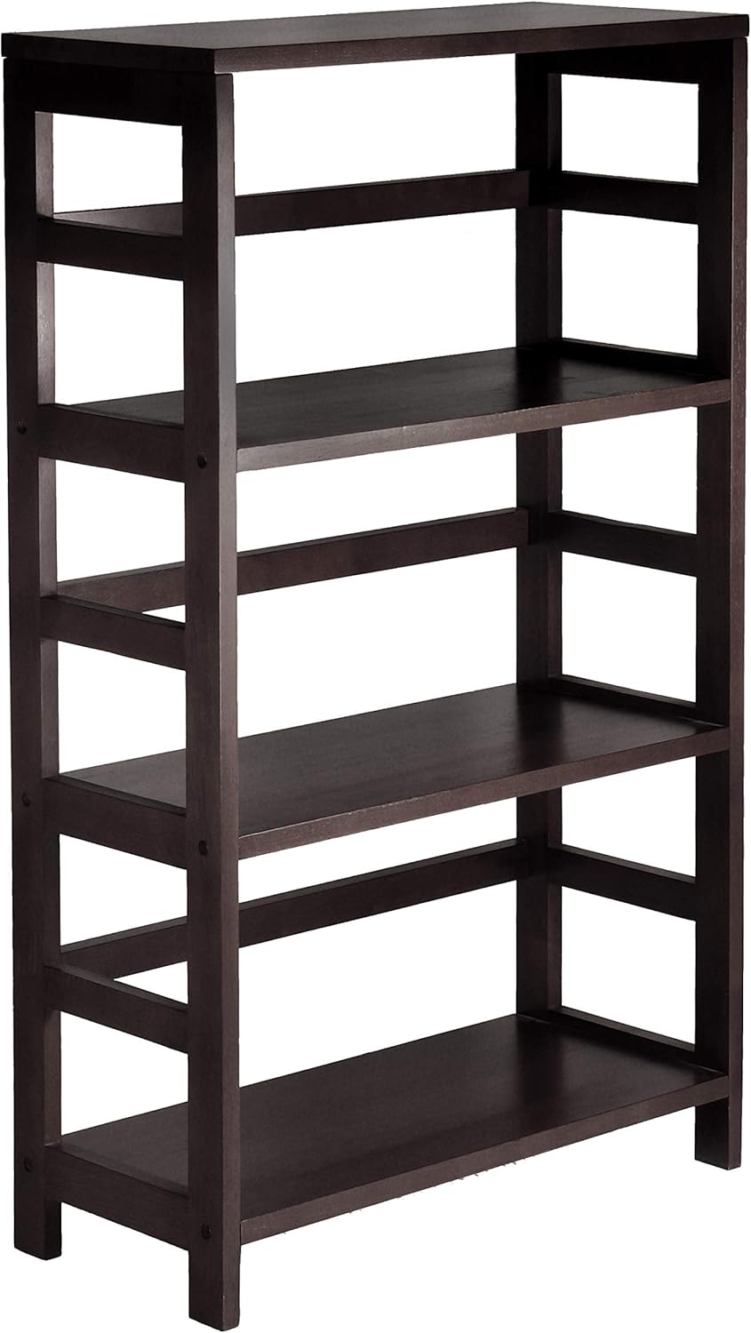 Winsome Torino 4-PC Set Shelf w/Black Fabric Baskets Storage and Organization, Espresso/Chocolate