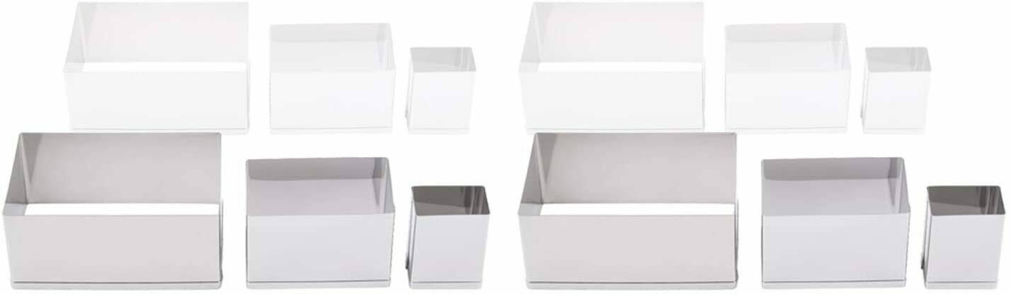 Ateco 5258 Stainless Steel 3 Piece Rectangle Cutter Set, Bakeware (6 Pack)
