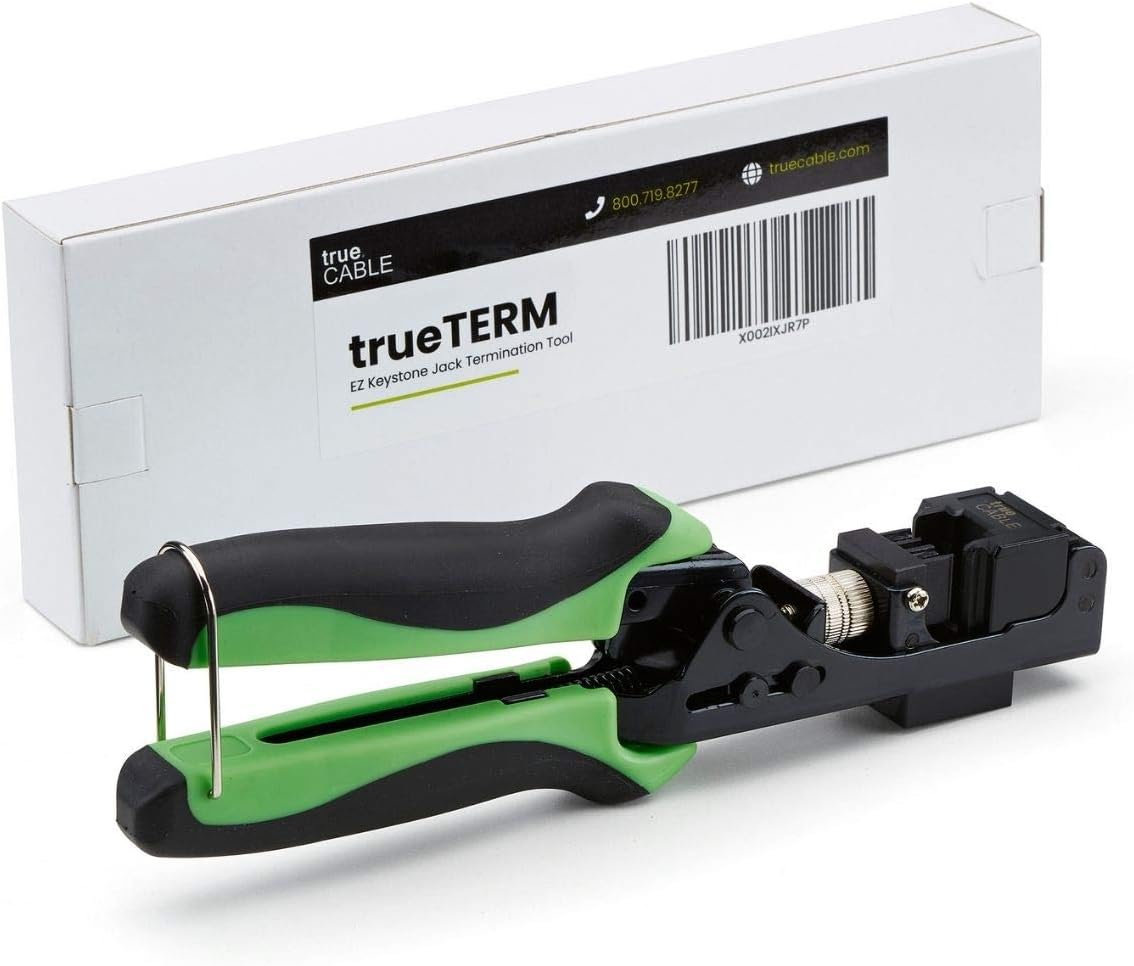 trueCABLE 90 Degree RJ45 Keystone Jack Termination Tool, Cat5e/Cat6/Cat6A Ethernet Cable EZ Termination, trueTERM Pack of 2