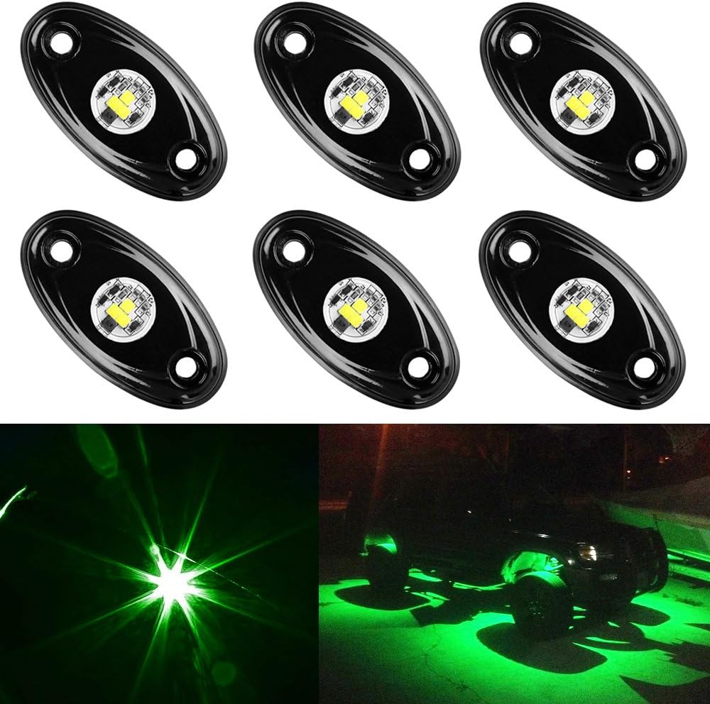 Amak 8 Pods LED Rock Lights Kit Blue Underbody Glow Trail Rig Light Waterproof Underglow LED Neon Lights for Jeep Off Road Trucks Car ATV SUV Vehicle Boat - Blue Pack of 2