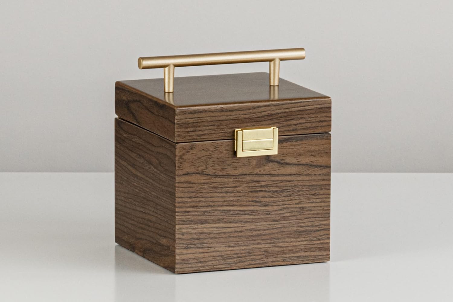 OMBRE HOME Wooden Jewelry Box Storage Organizer Cabinet Case Display, PU Leather, for Earnings, Rings, Necklace, Pendant, Bracelets, 3 tier, Small, Mirrored