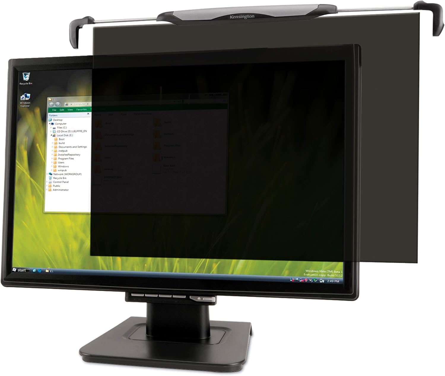 Kensington FS240 Snap2 Privacy Screen for 22-Inch to 24-Inch Widescreen 16:10 and 16:9 Monitors (K55315WW),Black