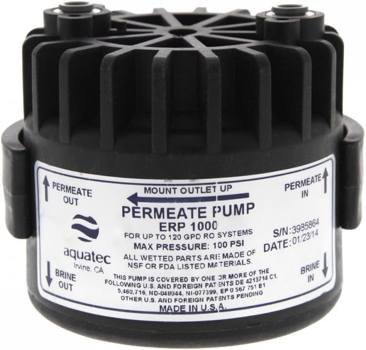 Aqua Tec ERP-1000 Aquatec AQUATEC-ERP-1000 Permeate Pump, Black Pack of 2