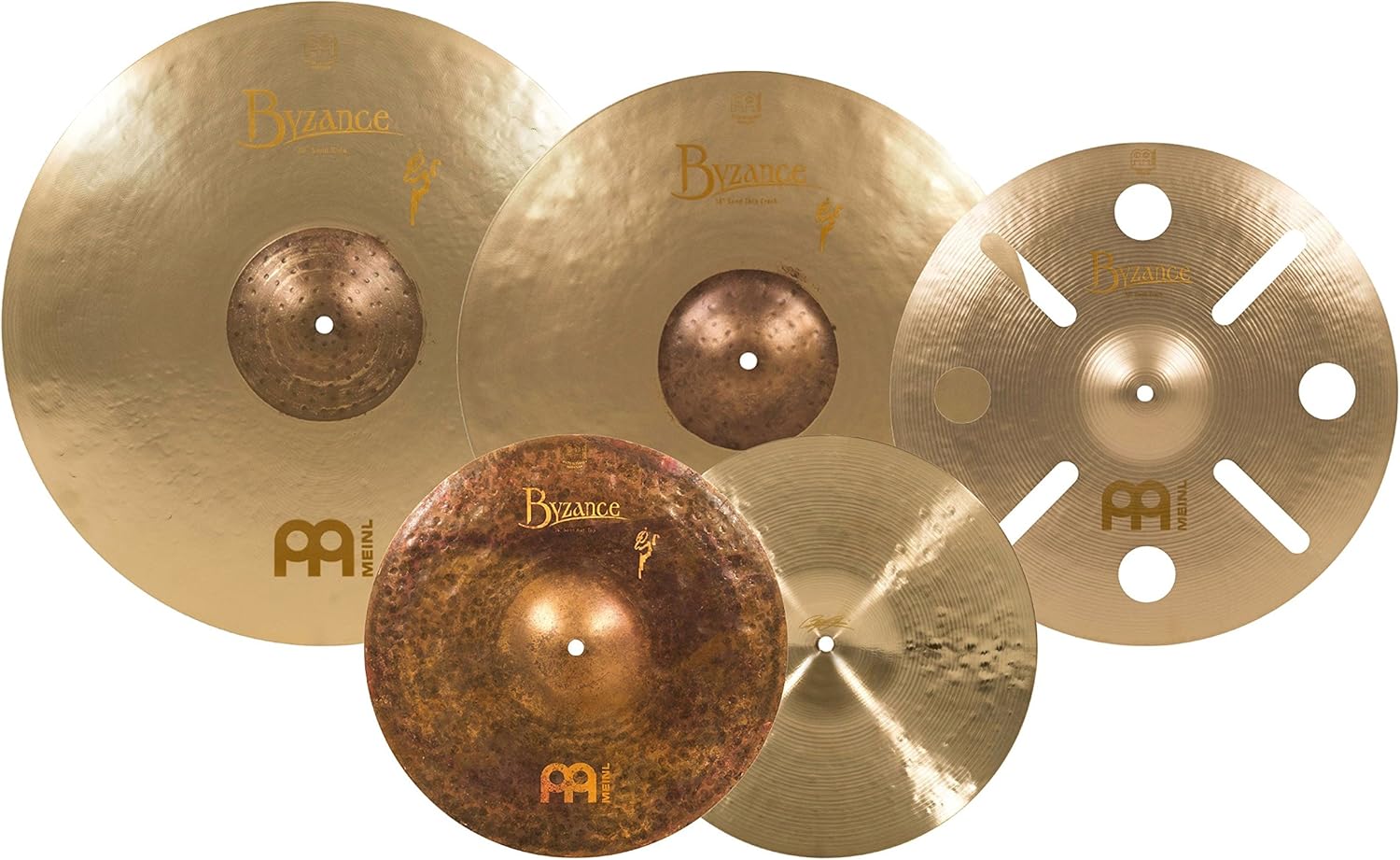 Meinl Cymbals BV-480+B16TRC Byzance Vintage Series Benny Greb Sand Cymbal Box Set Pack with FREE 16-Inch Trash Crash (VIDEO)