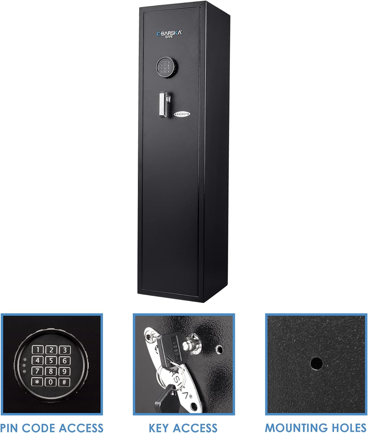 BARSKA AX13100 4.33 Cubic Foot Keypad Rifle Safe, One Size, Black