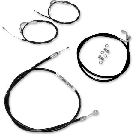 Baron Custom Accessories Ba-8075kt-12b Handlebar Cable/Line Kit - 12in - Black Vinyl
