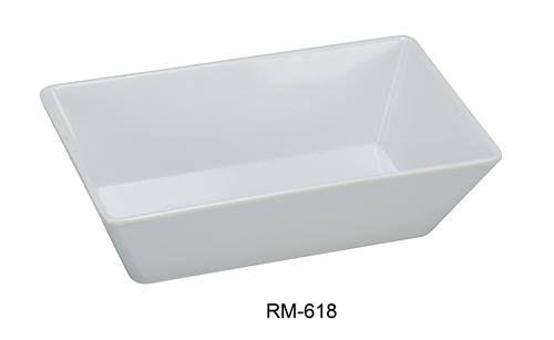 Yanco RM-618 Rome Rectangular Deep PLATE, 17.75x22 Length, 11.75x22 Width, 2.5x22 Height, Melamine, White Color, Pack of 6