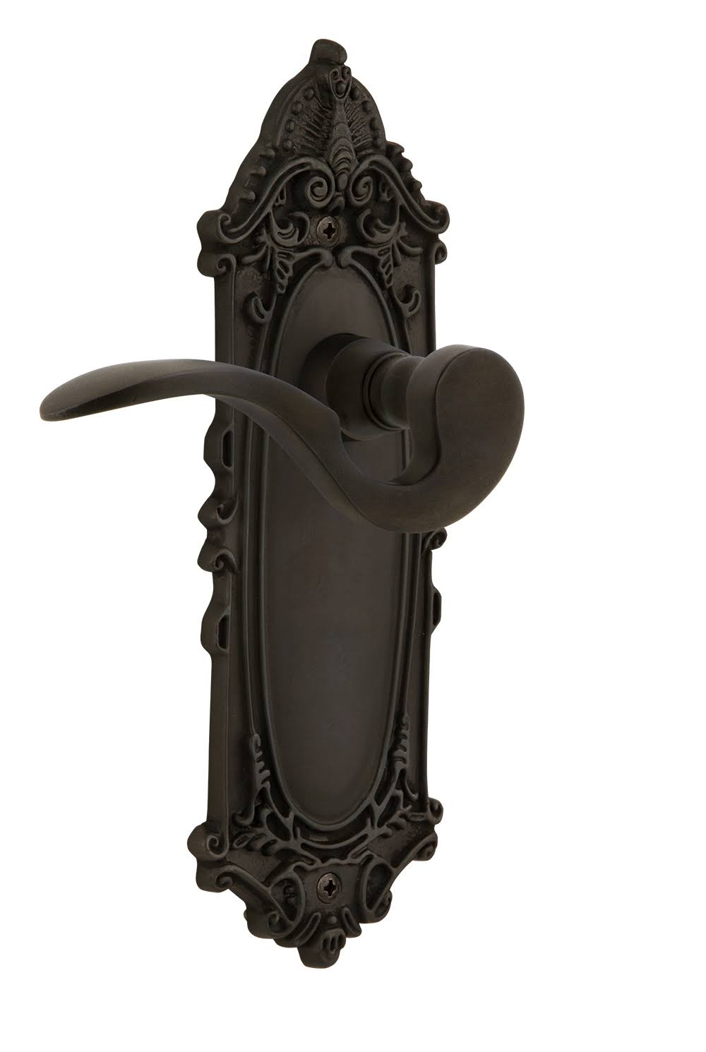 Nostalgic Warehouse VICMAN_PRV_238_NK Manor Privacy Door Lever Set - Oil-Rubbed Bronze