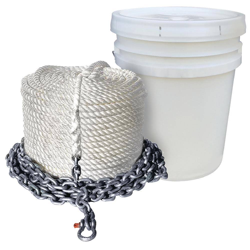 Seachoice Chain 1/2 in. x 200 ft. Anchor Rode Rope, 1/4 in. x 15 ft. 44563