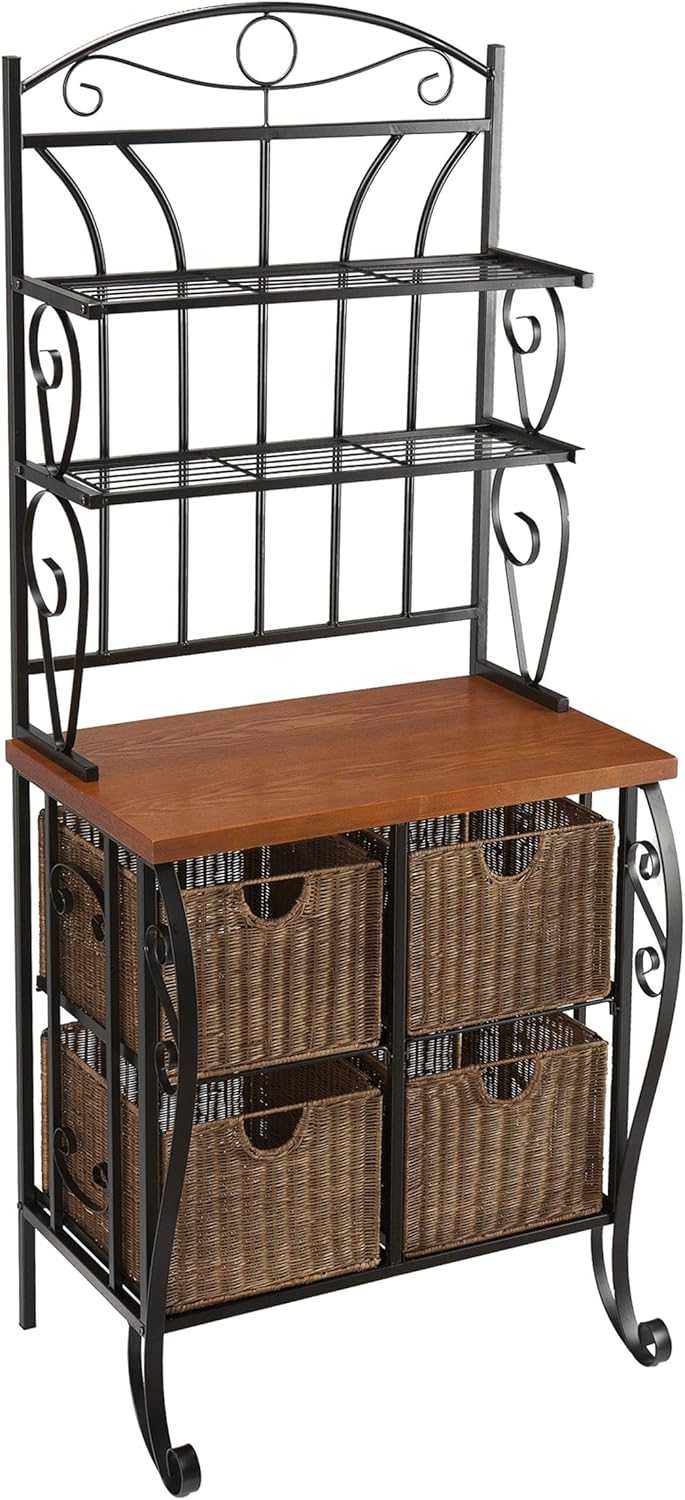 SEI Furniture Southern Enterprises Wrought Iron Bakers Rack