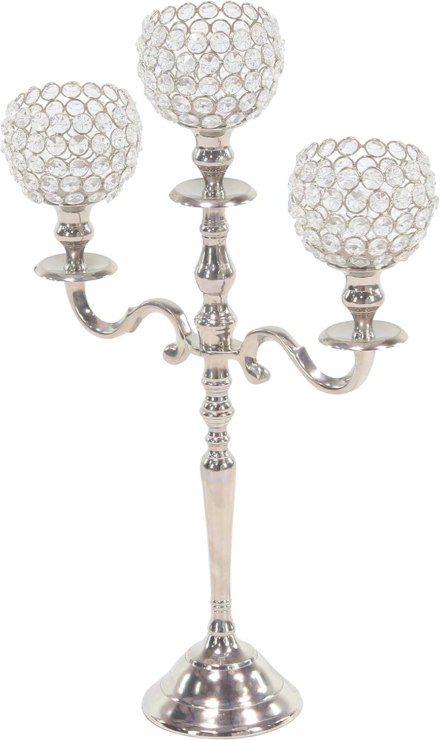 Deco 79 33294 33294 Candelabra, Silver Pack of 2
