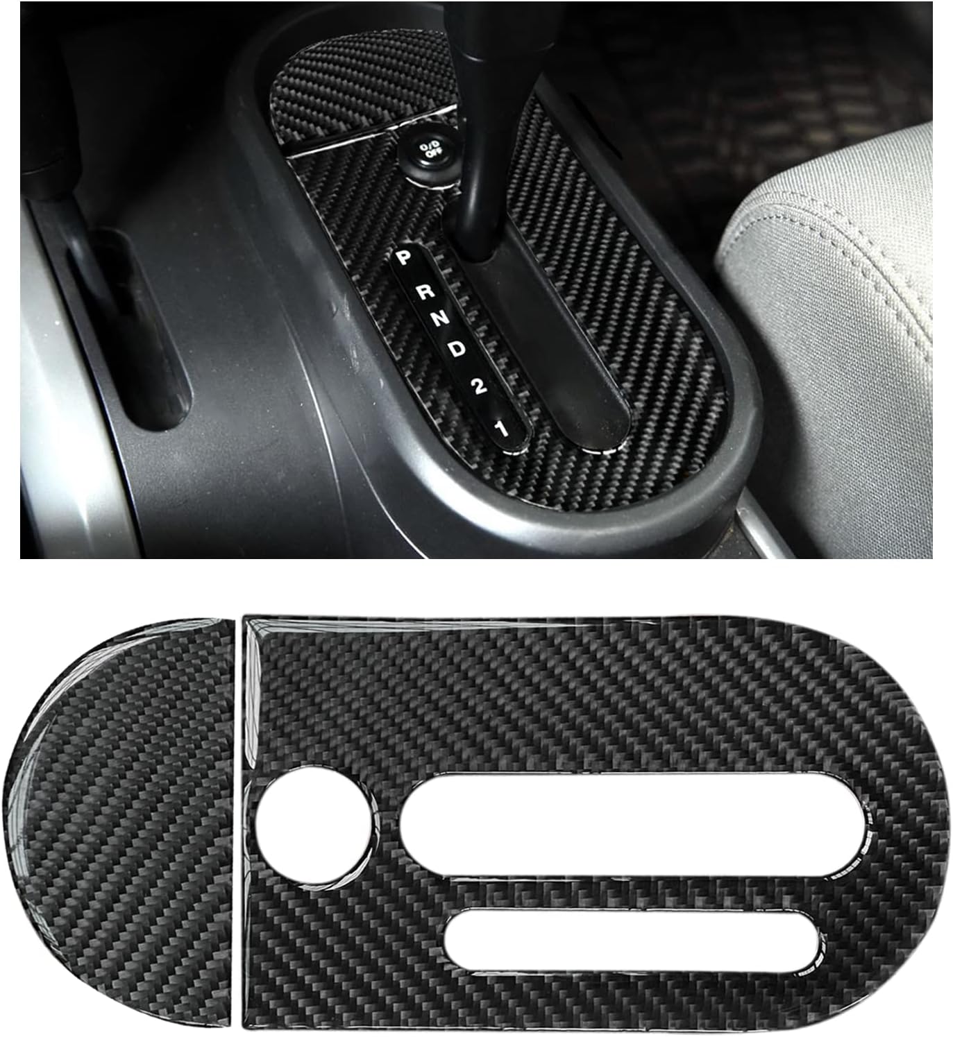 ShuDay Carbon Fiber Gear Panel Frame Stickers, Compatible with Jeep Wrangler Accessories 2007 2008 2009 2010 Jk 2 Door Jku 4 Door Interior Decoration