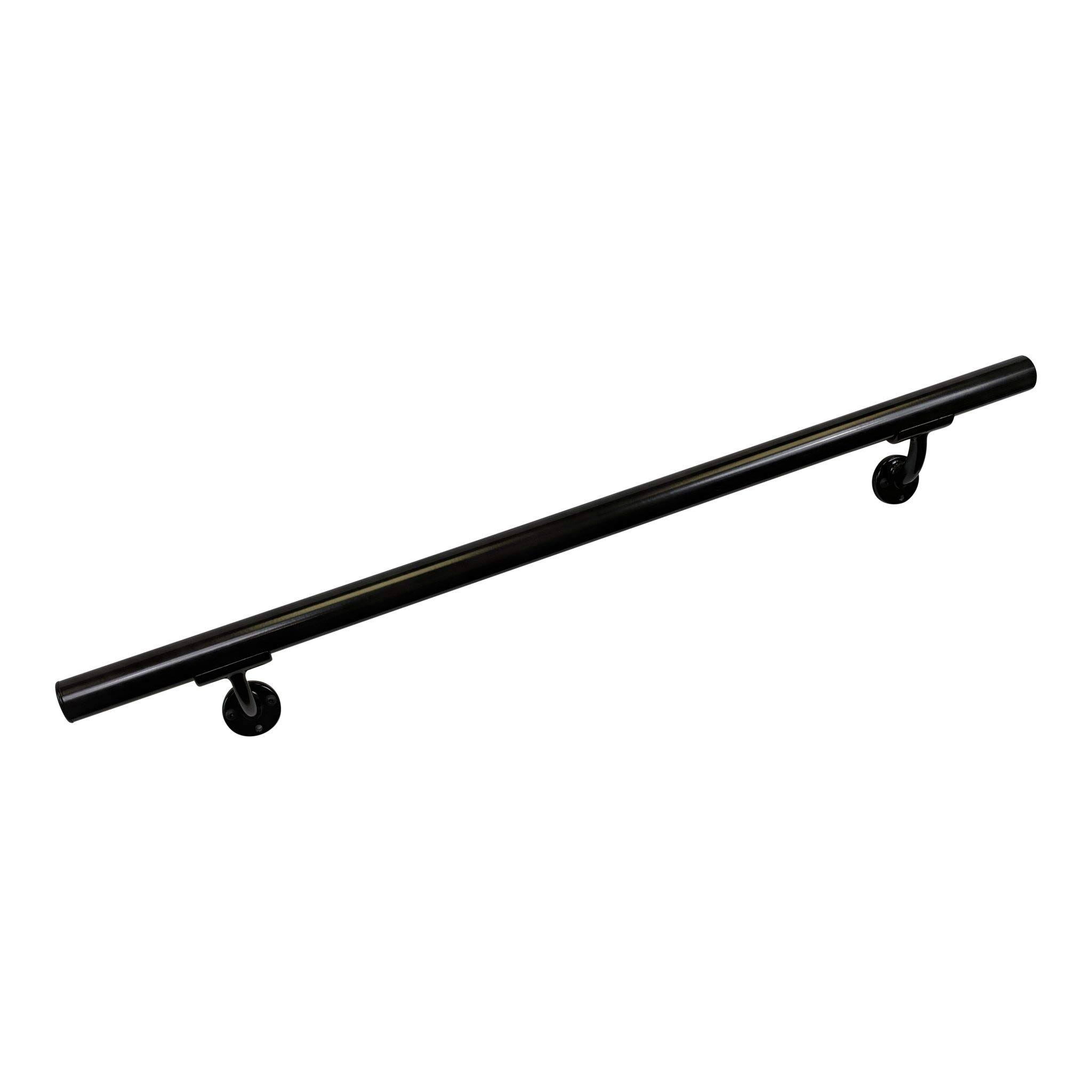 Aluminum Handrail Direct Chr 6& Handrail Section with Mounts - Satin Black