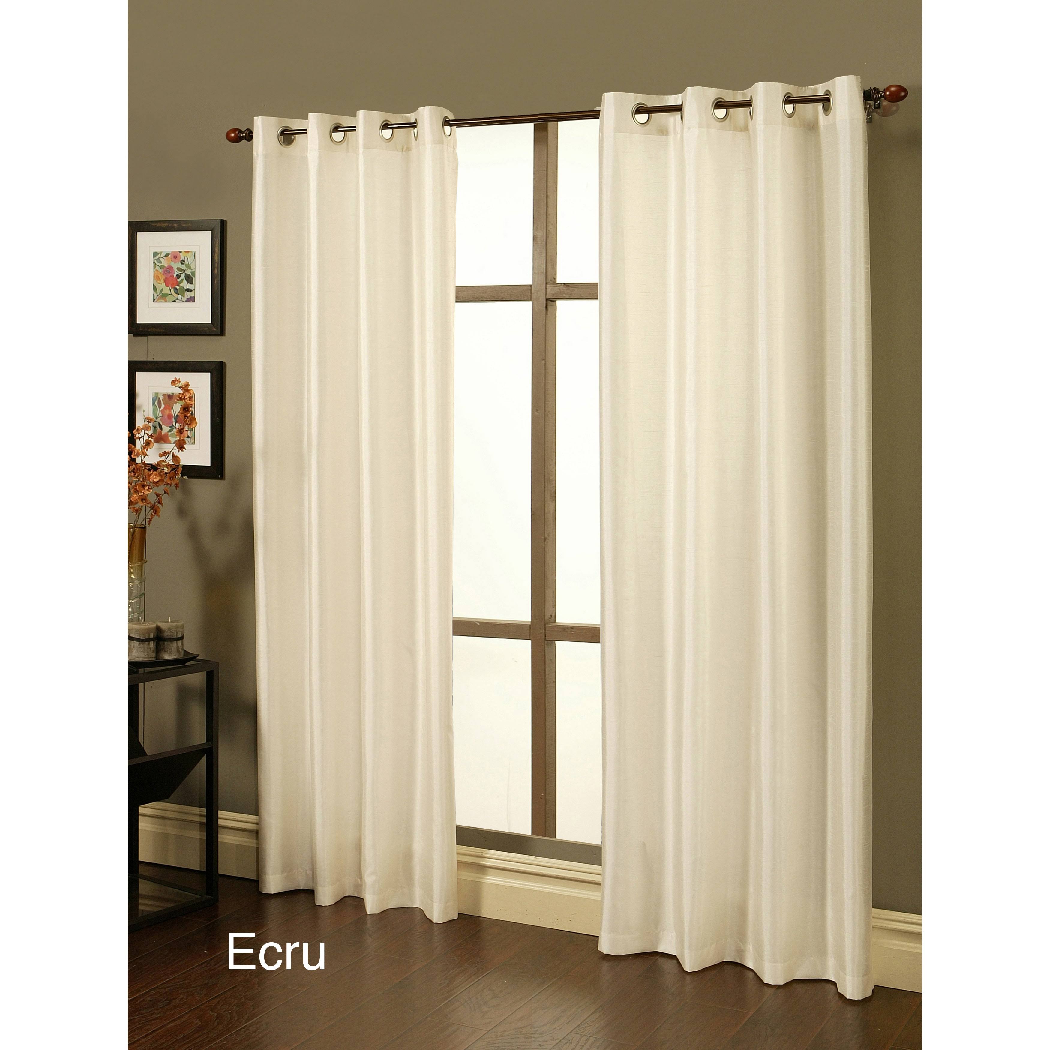 Sherry Kline Faux Silk Grommet Top 84-inch Blackout Window Panel Pair - 50 x 84 Ecru